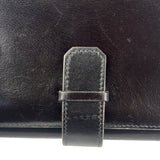 Hermes Vintage Black Box Leather Julia Compact Wallet 1995