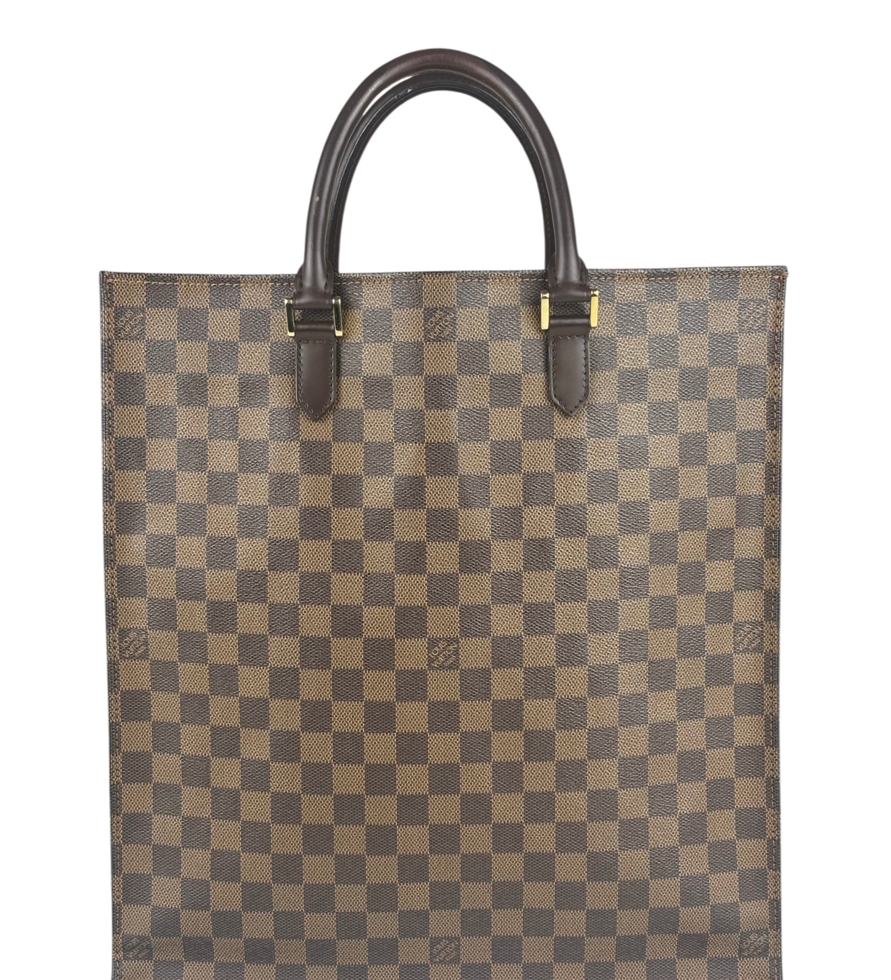 Louis Vuitton Damier Ebene Sac Plat Tote Bag MM