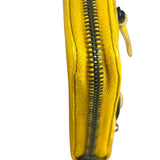 Balenciaga Yellow Leather Moto Zip Wallet