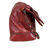 Chanel Red Quilted Leather Chain Shoulder Bag 2007