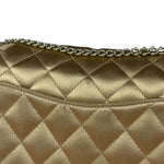 Chanel CC Limited Edition Gold Satin Quilted Flap Bag 2008