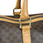 Celine Vintage Brown Coated Macadam Boston Handbag