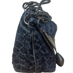 Bottega Veneta Vintage Blue Leopard Chenille Shoulder/Hand Bag