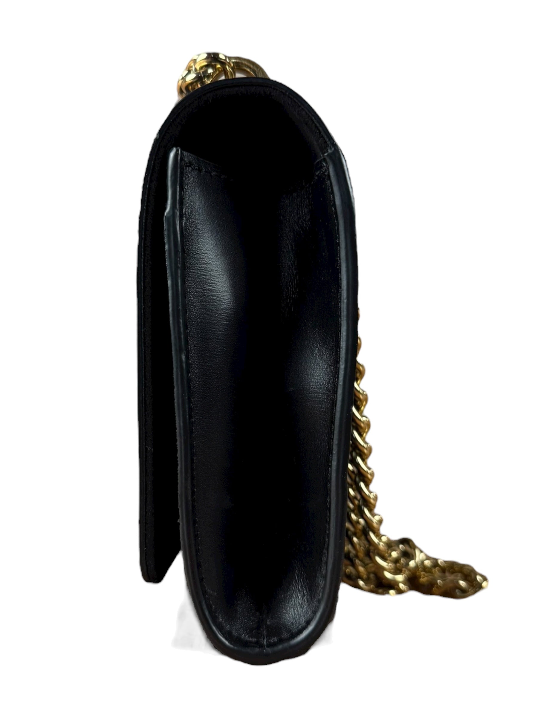 Louis Vuitton Black Leather Louis Chain Pochette