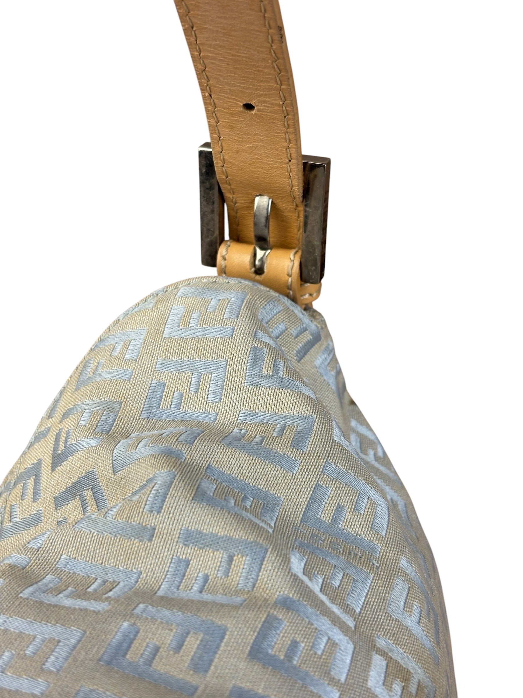Fendi Vintage Blue Zucca Print Baguette