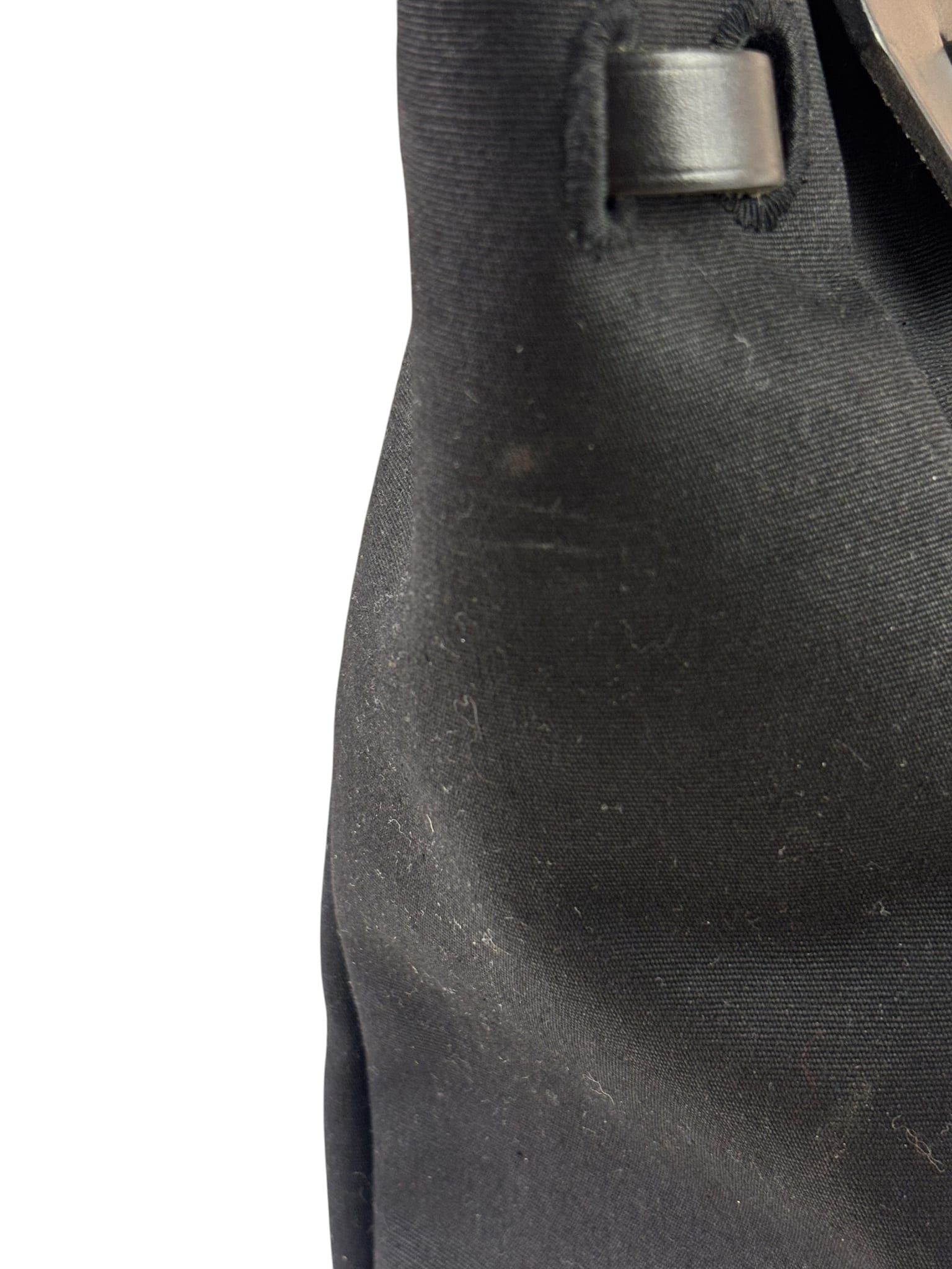 Hermes Black Leather Trim Herbag Two-Way Bag