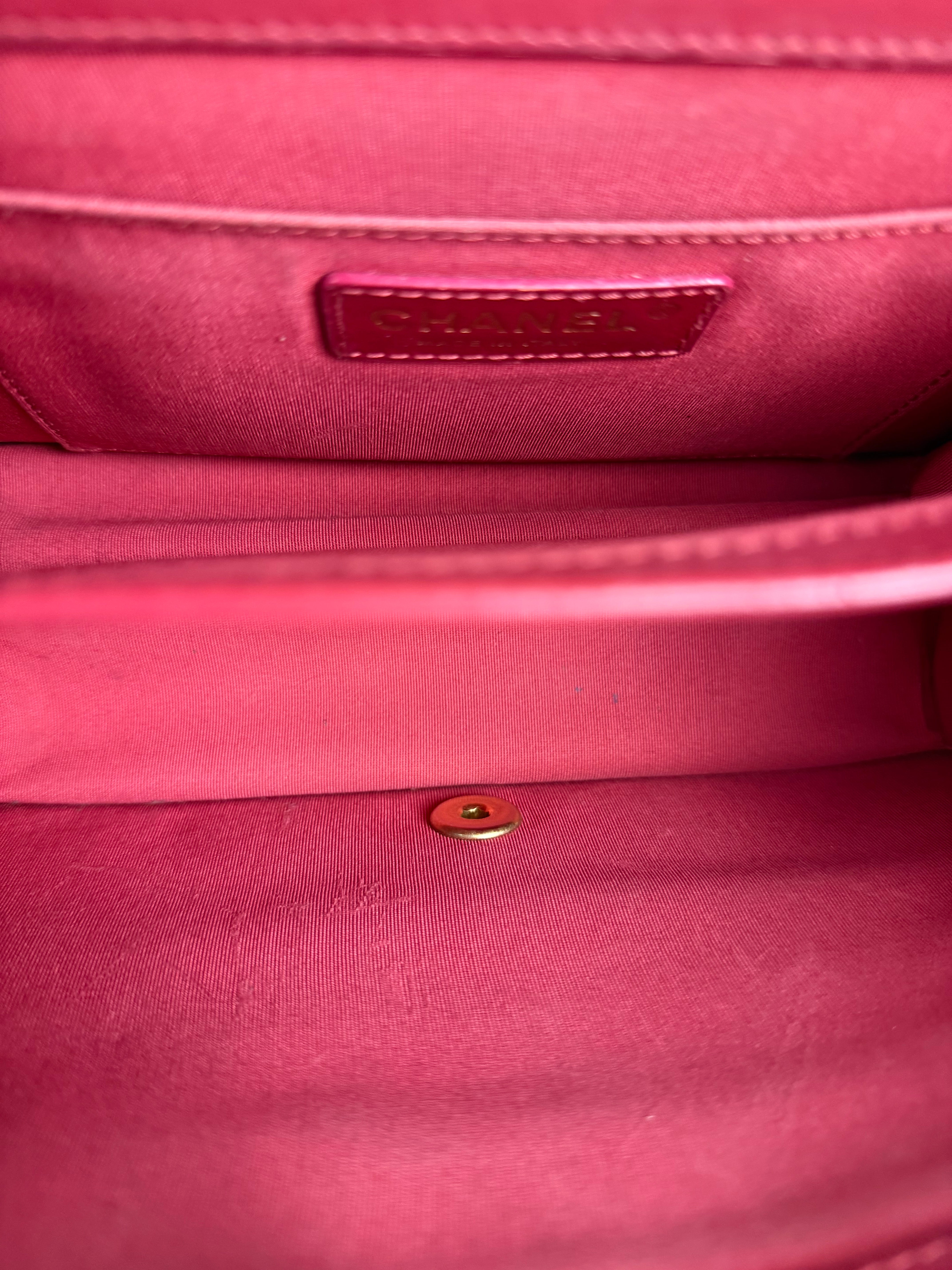 Chanel Dark Fuchsia Quilted Leather Flap Bag 2019