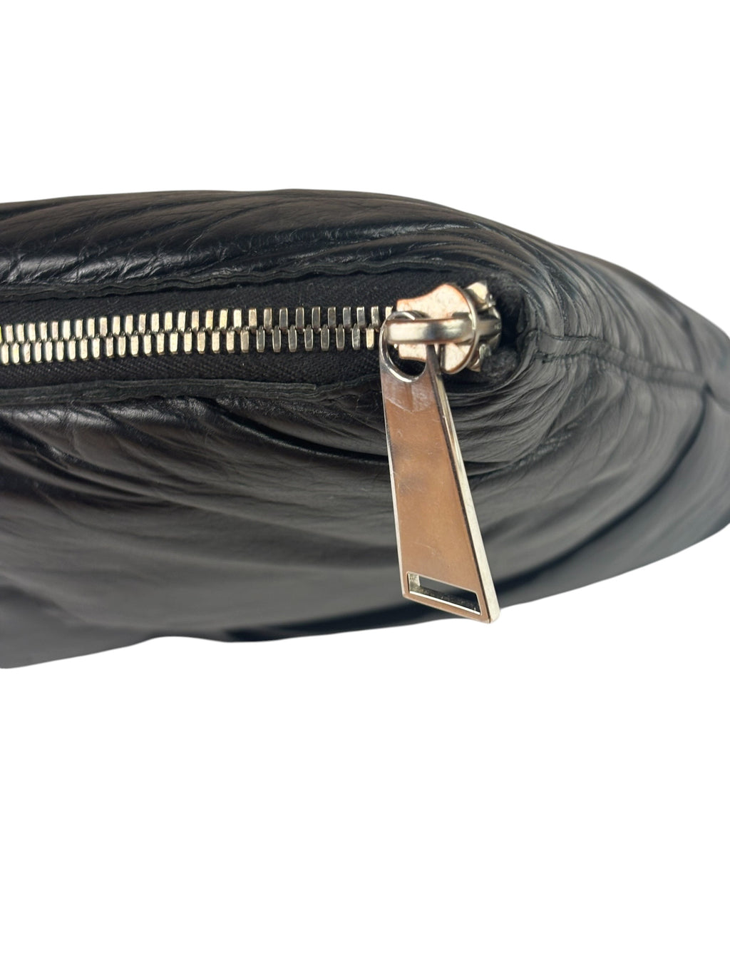 Bottega Veneta Black Leather Maxi Intrecciato Padded Pouch