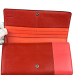 Loewe Red/Pink Leather Trifold Long Wallet