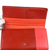 Loewe Red/Pink Leather Trifold Long Wallet