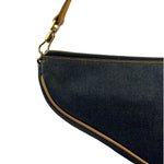 Christian Dior Denim Beige Leather Mini Saddle Pochette
