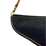 Christian Dior Denim Beige Leather Mini Saddle Pochette