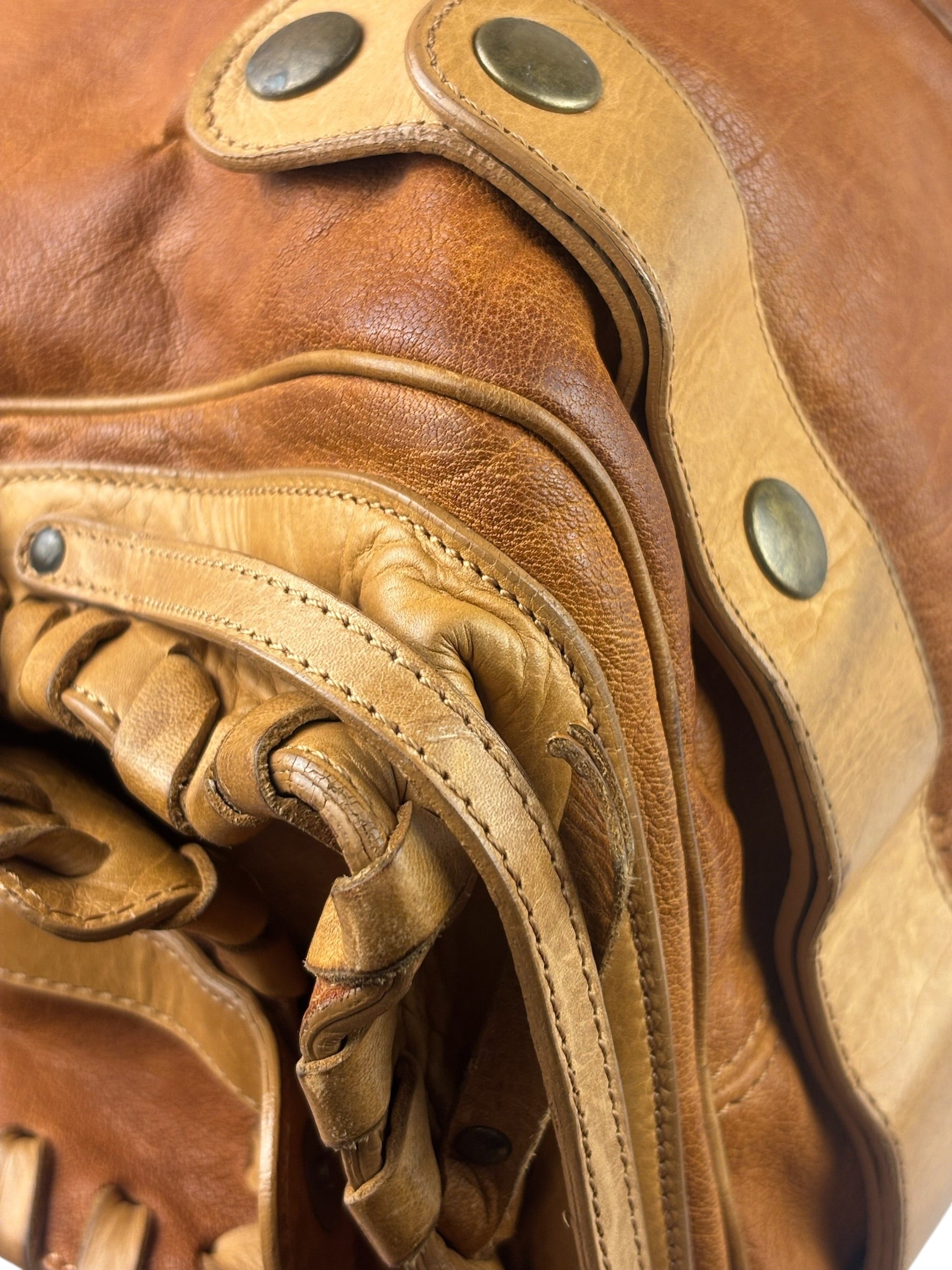 Chloe Tan Brown Leather Silverado Hobo Bag