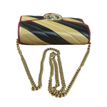Gucci Stripped Multicolor Marmont Wallet on Chain