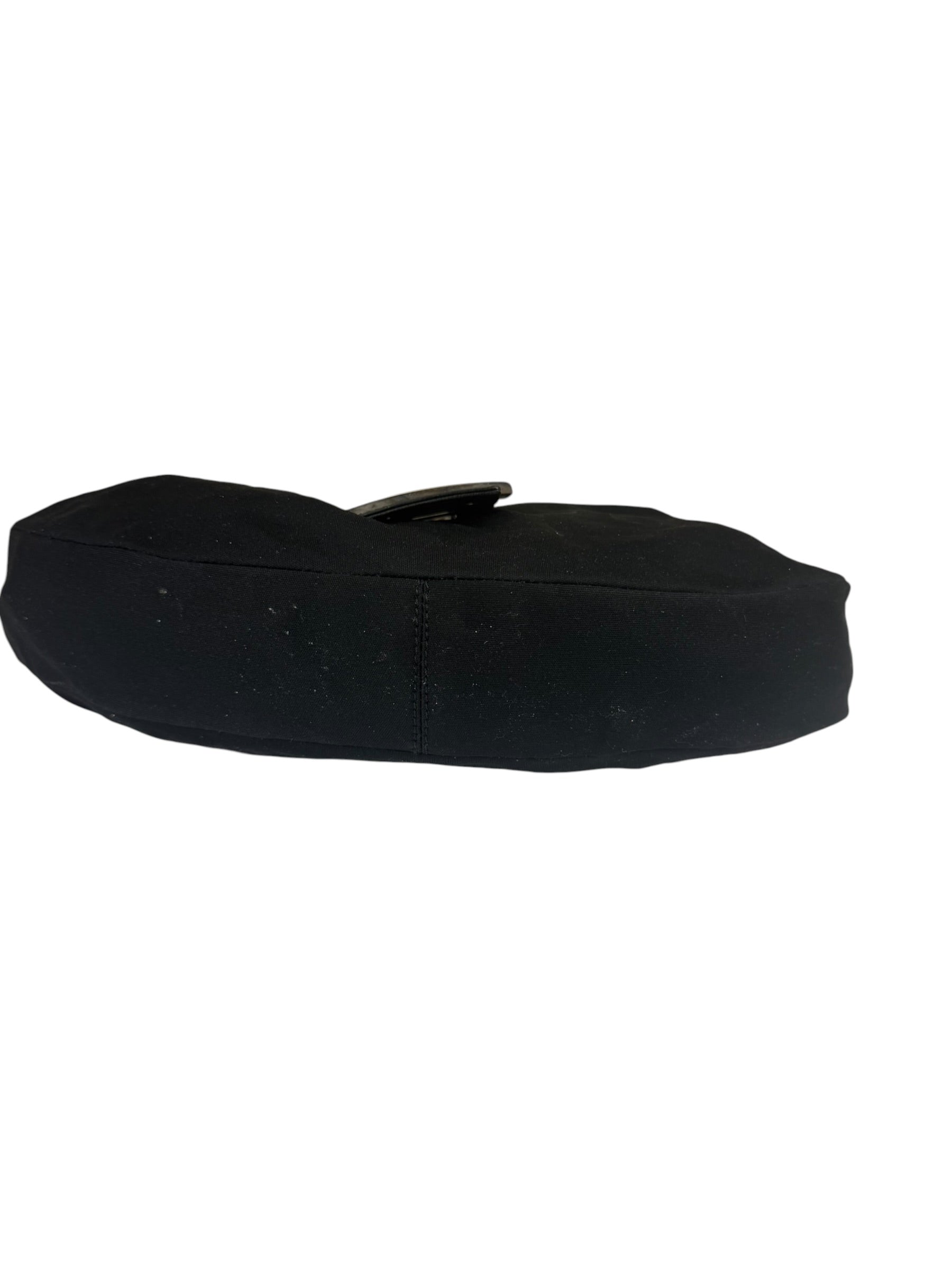 Fendi Black Leather Trim Mamma Baguette