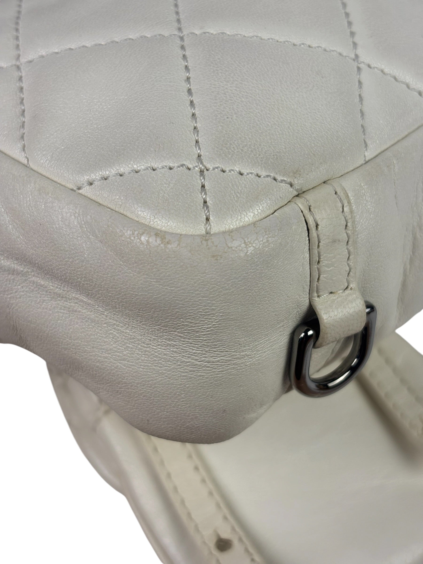 Chanel White Quilted Leather Multi-pocket Flap Bag 2007