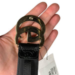 Gucci Black Monogram GG Buckle Belt