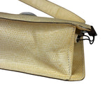 Bottega Veneta Vintage Yellow Lizard Print Clasp Handbag
