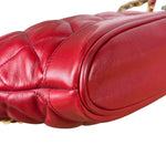 Chanel Vintage Red Quilted Lambskin Shoulder Bag 1989