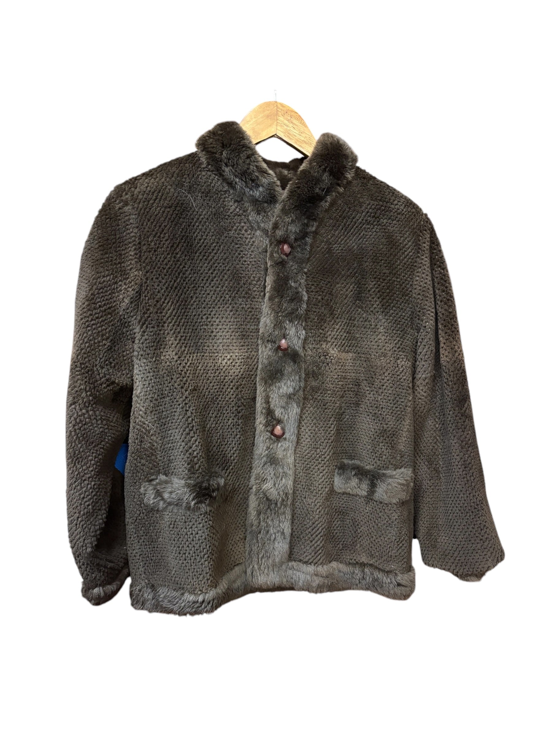 Flash Moonbat Brown Rabbit Fur Reversible Coat