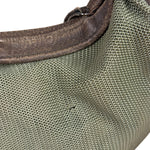 Chanel Olive Green/Brown Leather Trim Interlocking Ring Strap Hobo Bag 2003