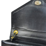 Chanel Black Lizard Leather Envelope Flap Bag 1986