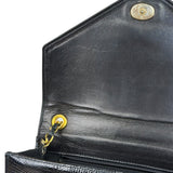 Chanel Black Lizard Leather Envelope Flap Bag 1986