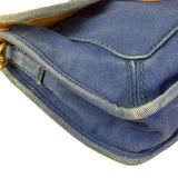 Prada Vintage Cobalt Blue Canvas Flap Shoulder Bag