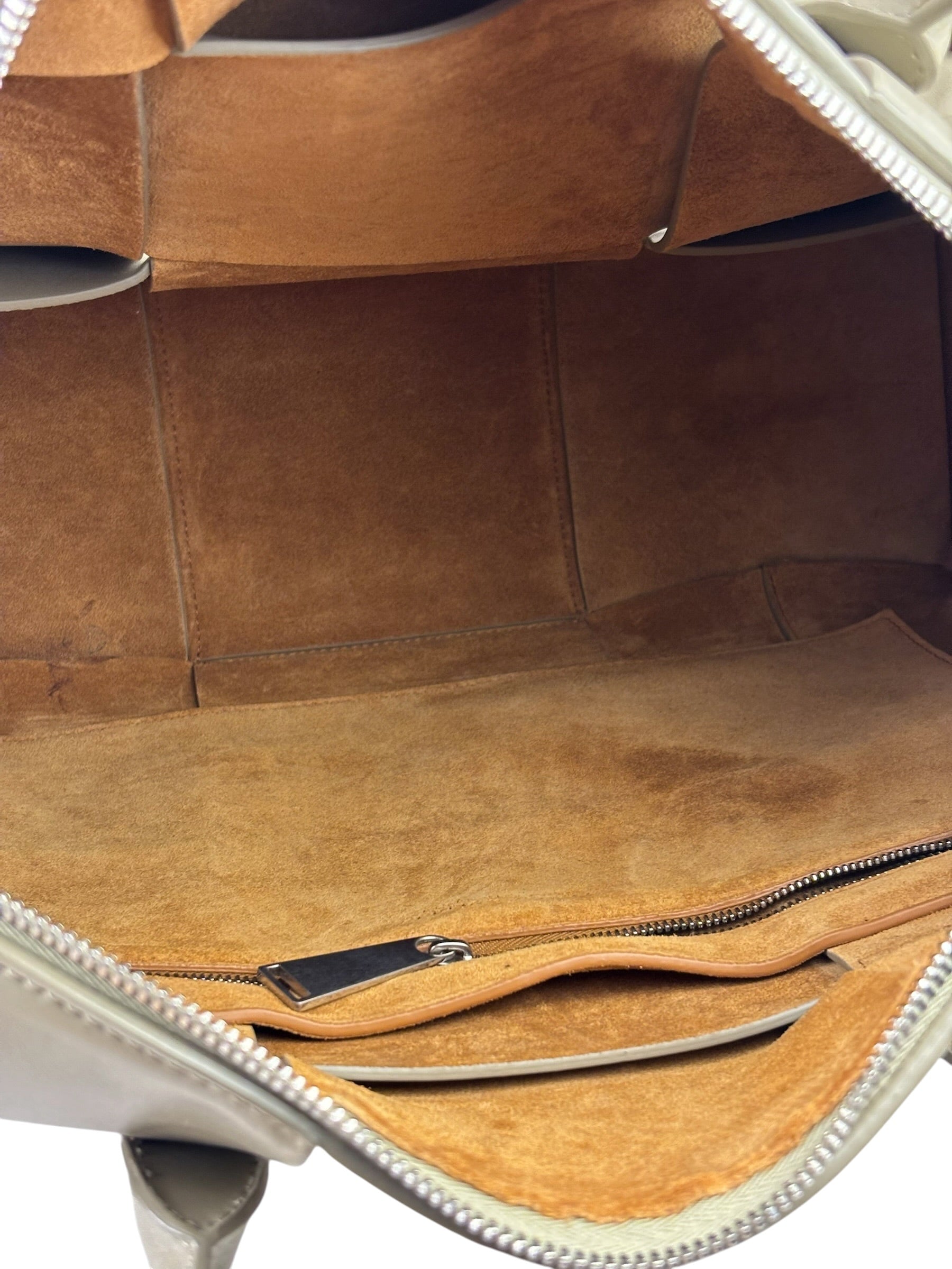 Bottega Veneta Olive Green Leather Intrecciato Arco Two-Way Bag
