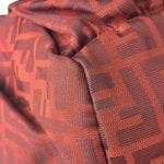 Fendi Red Leather Trim Zucca Chef Tote