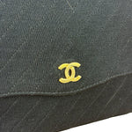 Chanel Vintage Black Cotton Quilted Flap Bag