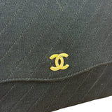 Chanel Vintage Black Cotton Quilted Flap Bag