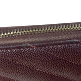 Saint Laurent Plum Chevron Leather Long Zip Wallet