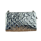Chanel Metallic Silver Patent Leather Lucky Symbols Embossed Pochette 2007