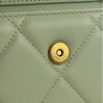 Chanel Green Quilted Leather 19 Flap Chain Card Holder 2021
