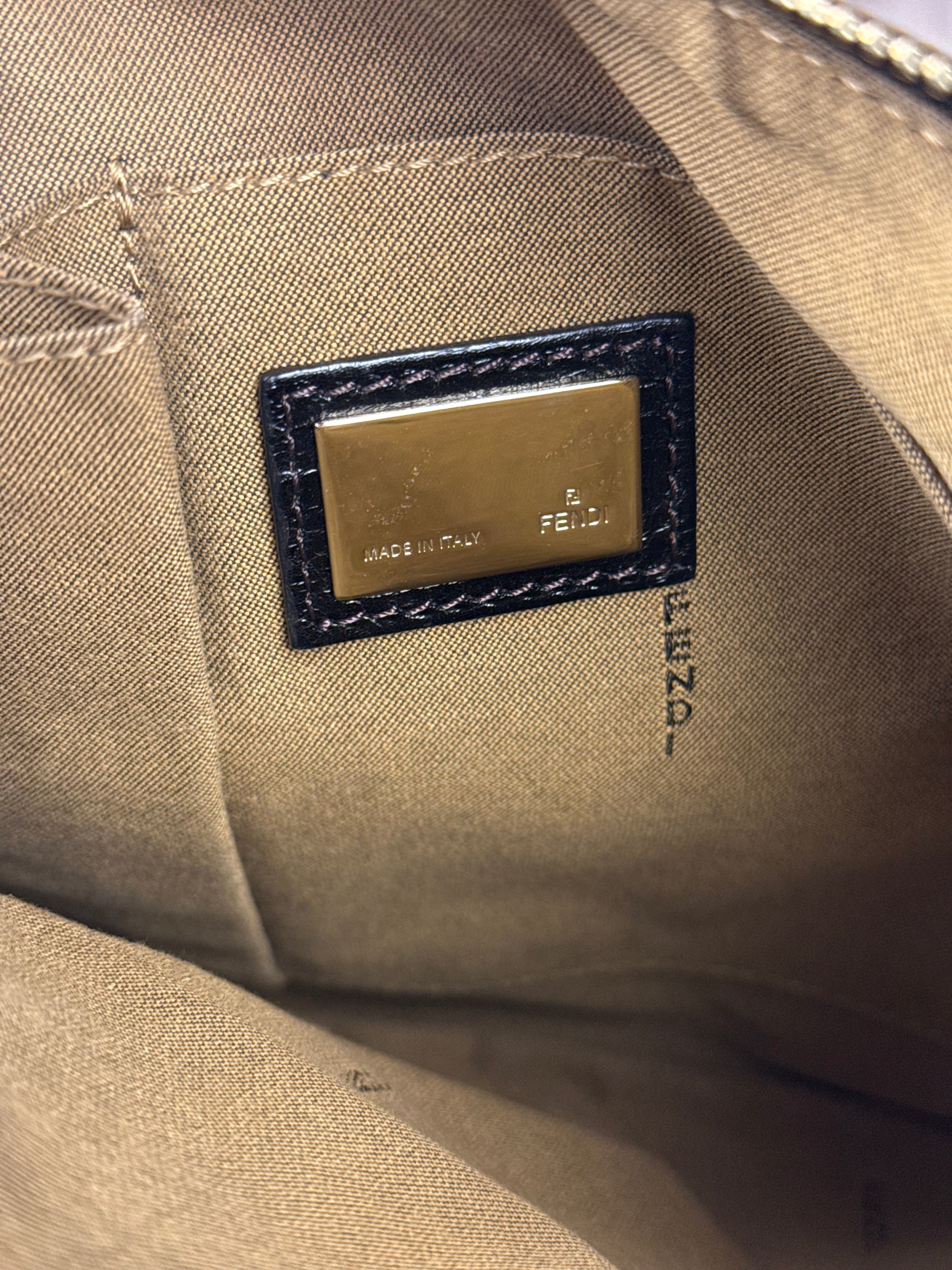 Fendi Vintage Zucca Pattern Canvas Shoulder Bag