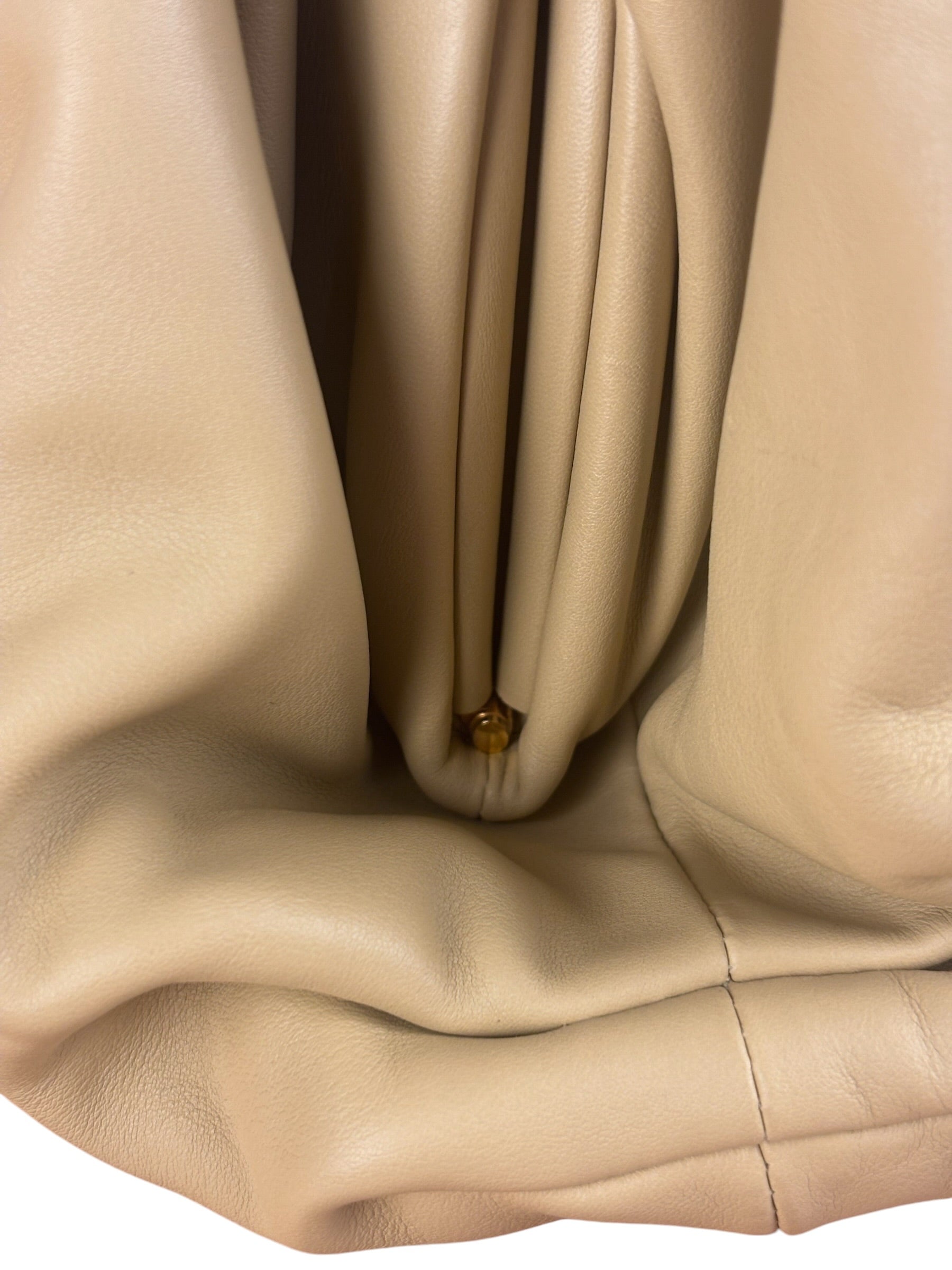 Bottega Veneta Beige Leather Pouch Clutch