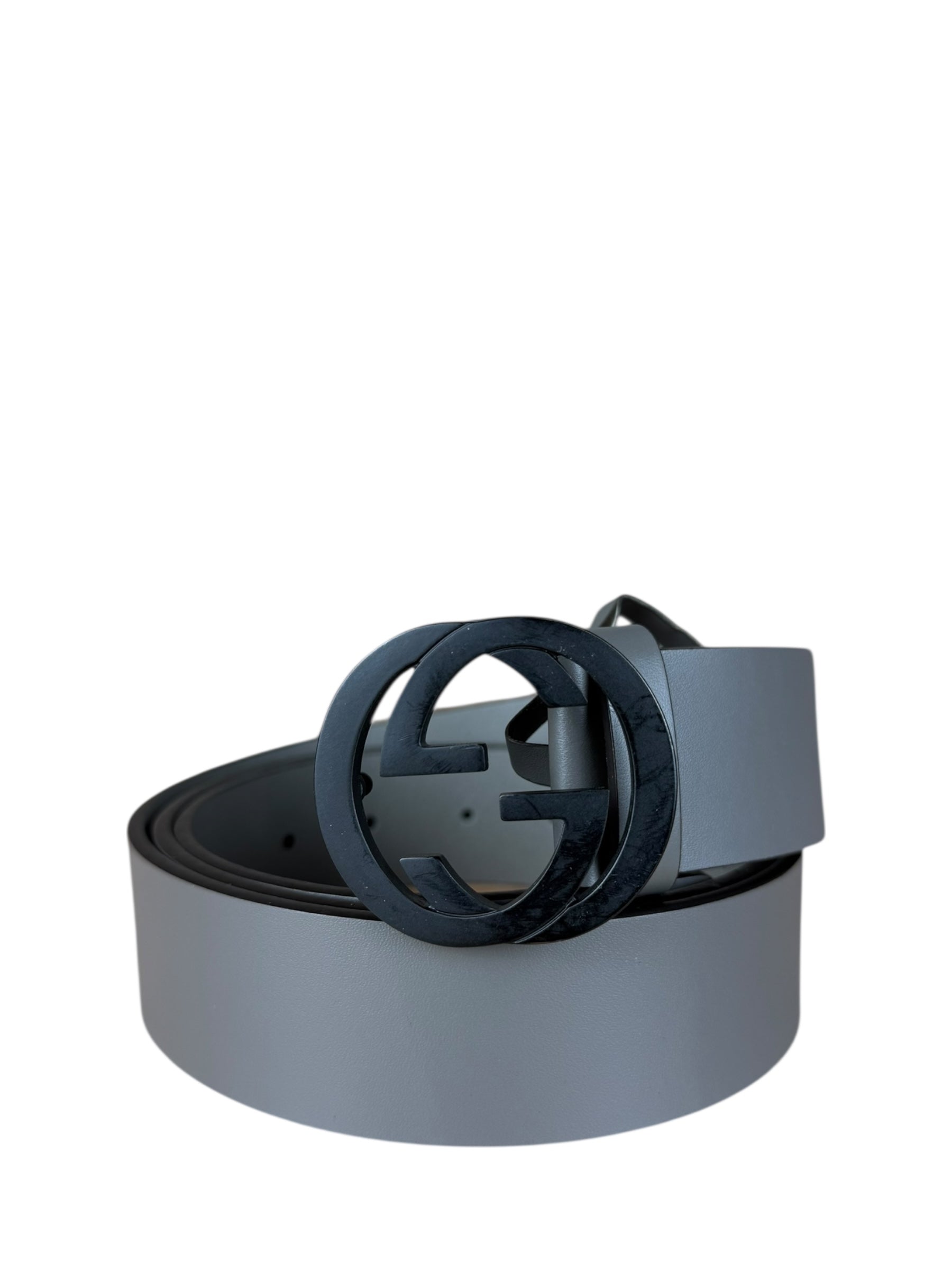 Gucci Grey Belt Black GG