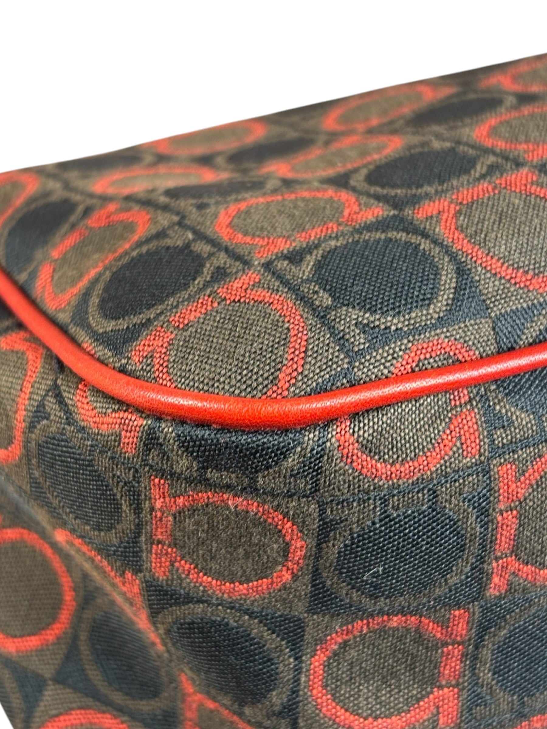 Salvatore Ferragamo Multicolor Leather Trim Monogram Gancini Pochette