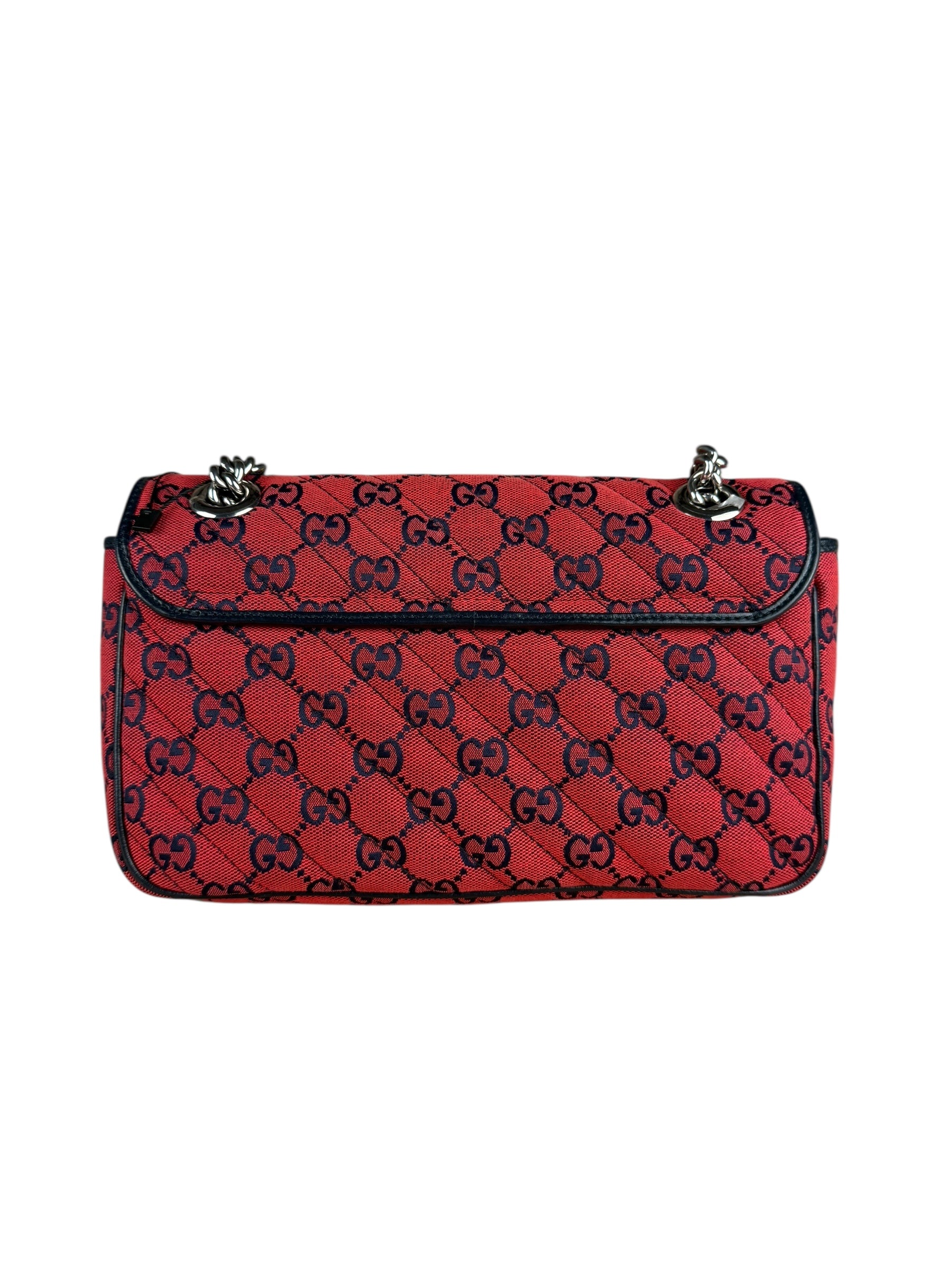 Gucci GG Red Marmont Flap Chain Shoulder Bag