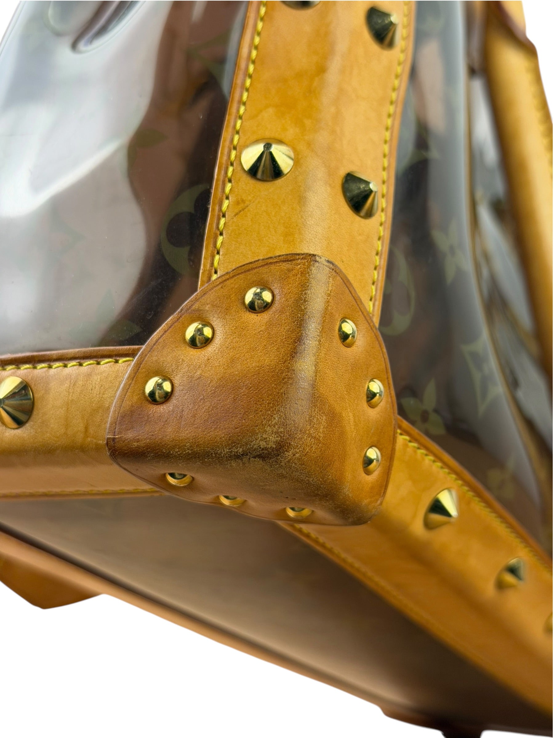 Louis Vuitton Vintage Brown Leather/PVC Monogram Ambre Tote