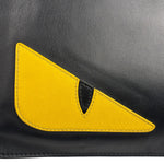 Fendi Black Monster Eye Leather Pouch/Clutch
