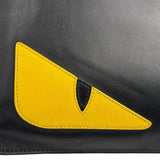 Fendi Black Monster Eye Leather Pouch/Clutch