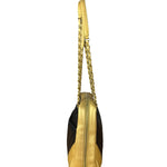 Chanel V Stitch Chevron Leather Black/Gold Chain Shoulder Bag 2014
