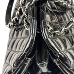 Chanel Black Patent Quilted Leather Just Mademoiselle Bowling Bag 2012