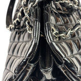 Chanel Black Patent Quilted Leather Just Mademoiselle Bowling Bag 2012
