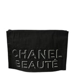 Chanel Beauty Black Canvas Spell-Out Zip Pouch