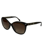 Chanel Brown 5309-B-A Crystal Baguette Bijou Cat-Eye Sunglasses