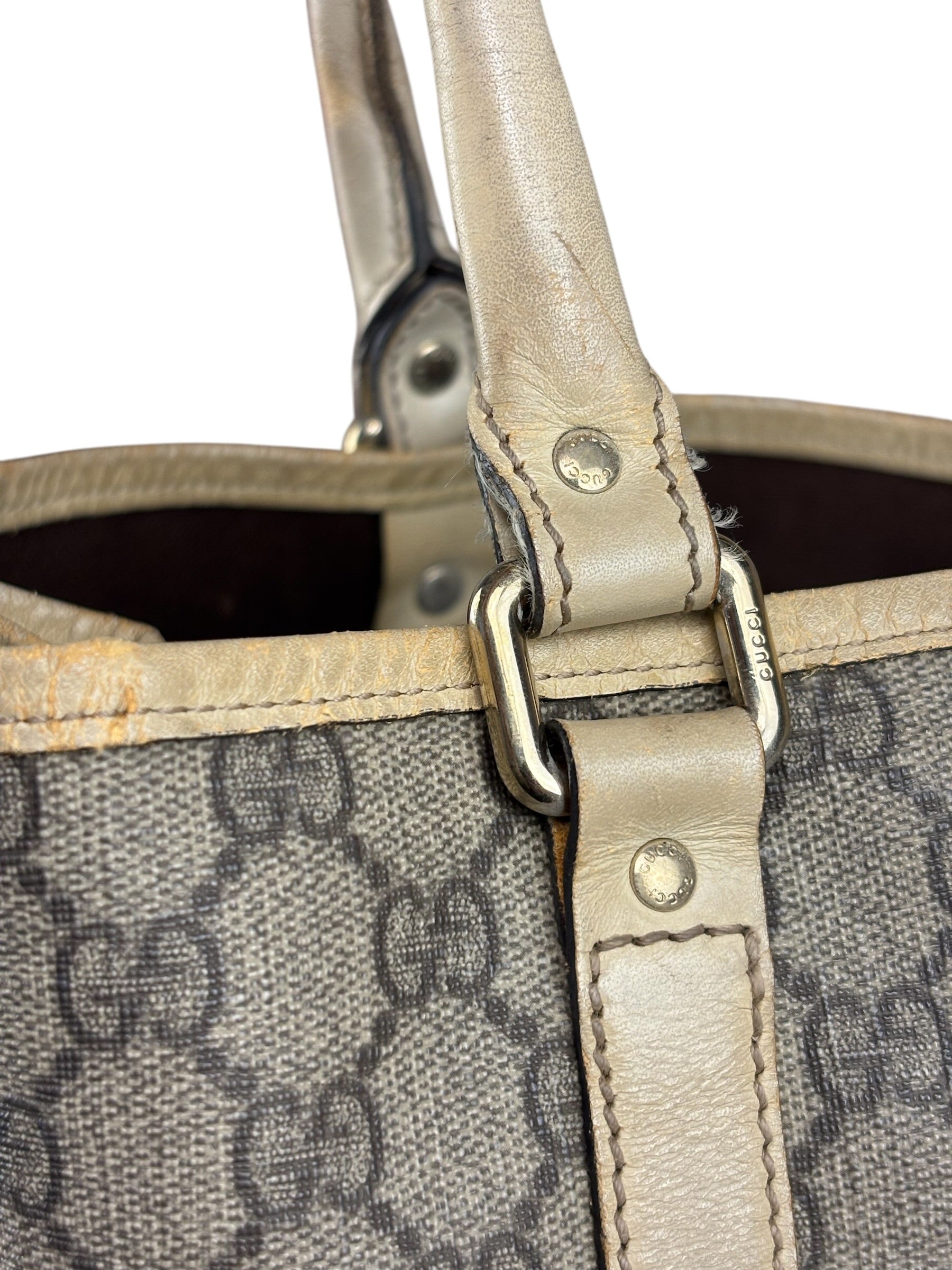 Gucci Beige GG Supreme Monogram Joy Vertical Tote Bag