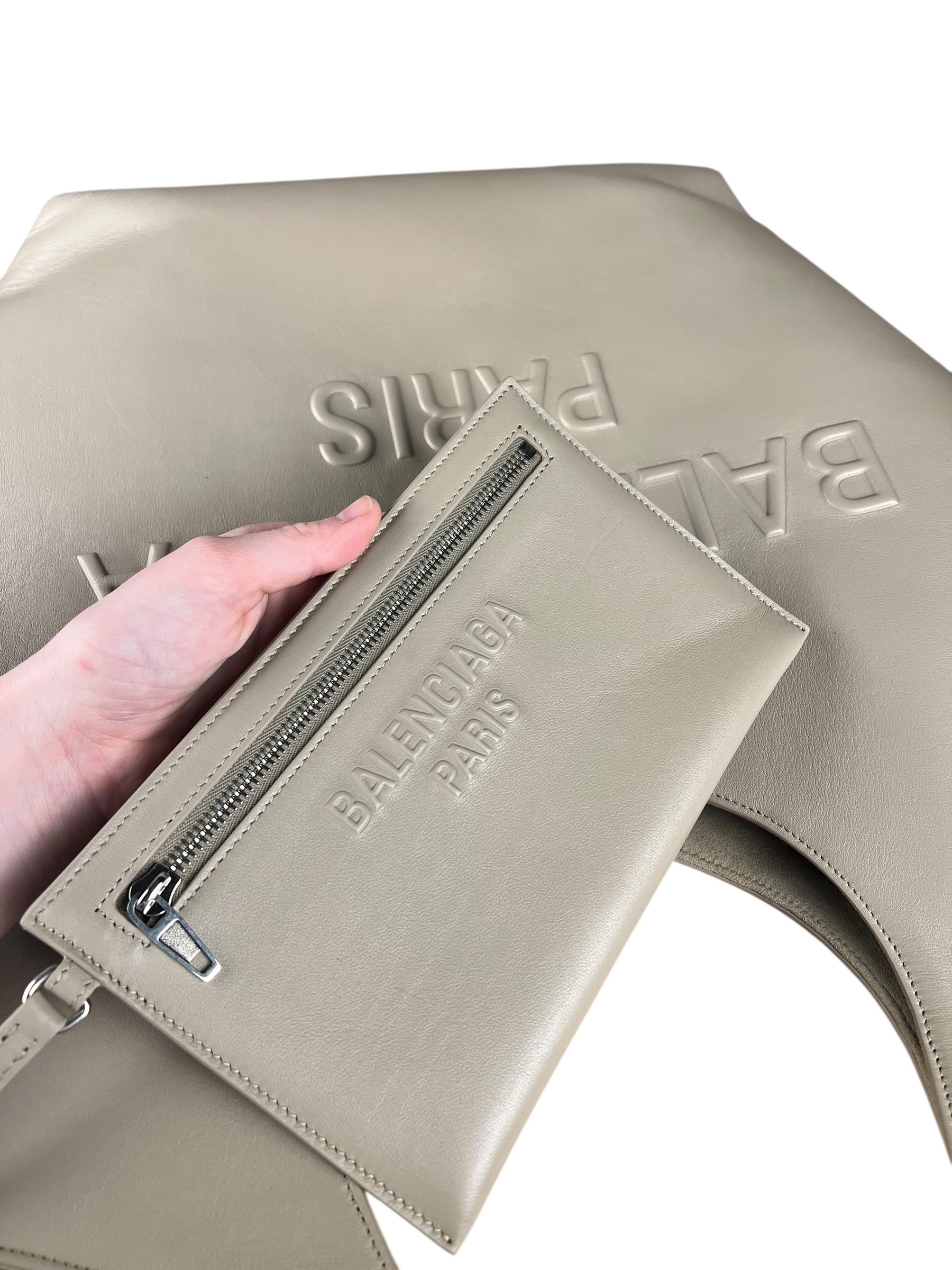 Balenciaga Beige Leather Mary Kate Tote Bag